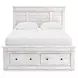 Fenderport Whitewash Panel Bedroom Set with Storage Footboard