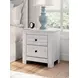 Fenderport Whitewash 2 Drawer Nightstand with USB Charging