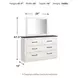 Gerridan White and Gray 6 Drawer Dresser with Rectangular Mirror