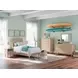 Cielden Brown and Beige 6 Drawer Dresser with Rectangular Mirror