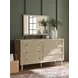 Cielden Brown and Beige 6 Drawer Dresser with Rectangular Mirror