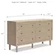 Cielden Tan 6 Drawer Dresser