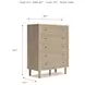 Cielden Tan 5 Drawer Wide Chest