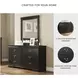 Huey Vineyard Black 6 Drawer Dresser and Rectangular Mirror