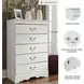 Anarasia White 5 Drawer Chest