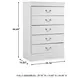 Anarasia White 5 Drawer Chest