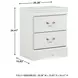 Anarasia White 2 Drawer Nightstand