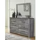 Bronyan Dark Gray 6 Drawer Dresser and Rectangular Mirror