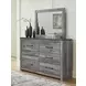 Bronyan Dark Gray 6 Drawer Dresser and Rectangular Mirror