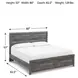Bronyan Dark Gray King Panel Bed