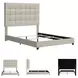 Dolante Contemporary Beige Queen Upholstered Panel Bed