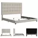 Dolante Contemporary Beige King Upholstered Panel Bed