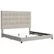 Dolante Contemporary Beige King Upholstered Panel Bed