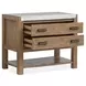 Plum Creek Sierra Brown and White 2 Drawer Marble Top Open Nightstand with USB Charging