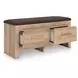 Hollymount Brown Upholstered Storage Bed Bench