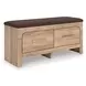 Hollymount Brown Upholstered Storage Bed Bench