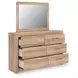 Hollymount Tan and Brown Upholstered Platform Bedroom Set with LED