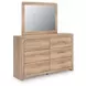 Hollymount Tan and Brown Upholstered Platform Bedroom Set with LED