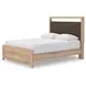 Hollymount Tan and Brown Queen Upholstered Platform Bed with LED