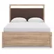 Hollymount Tan and Brown Queen Upholstered Platform Bed with LED