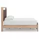 Hollymount Tan and Brown Queen Upholstered Platform Bed with LED