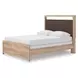 Hollymount Tan and Brown Queen Upholstered Panel Bed with LED