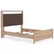 Hollymount Tan and Brown Queen Upholstered Panel Bed with LED