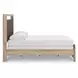 Hollymount Tan and Brown Queen Upholstered Panel Bed with LED