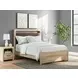 Hollymount Tan and Brown Queen Upholstered Panel Bed with LED