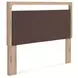 Hollymount Tan and Brown Queen Upholstered Panel Bed with LED