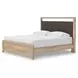 Hollymount Tan and Brown King Upholstered Platform Bed with LED