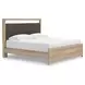 Hollymount Tan and Brown King Upholstered Platform Bed with LED