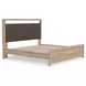 Hollymount Tan and Brown King Upholstered Platform Bed with LED
