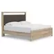 Hollymount Tan and Brown King Upholstered Platform Bed with LED