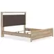 Hollymount Tan and Brown King Upholstered Panel Bed with LED