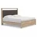 Hollymount Tan and Brown King Upholstered Panel Bed with LED