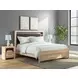 Hollymount Tan and Brown King Upholstered Panel Bed with LED