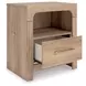 Hollymount Tan 1 Drawer Nightstand with USB Charging