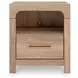 Hollymount Tan 1 Drawer Nightstand with USB Charging