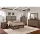 B00149 Brown 2 Drawer Nightstand with USB Charging and LED