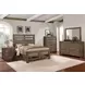 B00149 Brown 2 Drawer Nightstand with USB Charging and LED