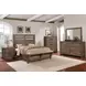 B00149 Brown 2 Drawer Nightstand with USB Charging and LED