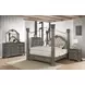 B01550 Gray Upholstered King Canopy Bed
