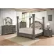 B01550 Gray Upholstered King Canopy Bed