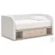 Shapella Tan And White Twin Upholstered Daybed with Storage