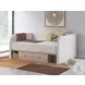 Shapella Tan And White Full Upholstered Daybed with Storage