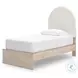 Shapella Tan And White Youth Upholstered Panel Bedroom Set with Storage