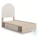 Shapella Tan And White Youth Upholstered Panel Bedroom Set with Storage
