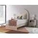 Shapella Tan And White Twin Upholstered Panel Bed