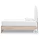 Shapella Tan And White Twin Upholstered Panel Bed